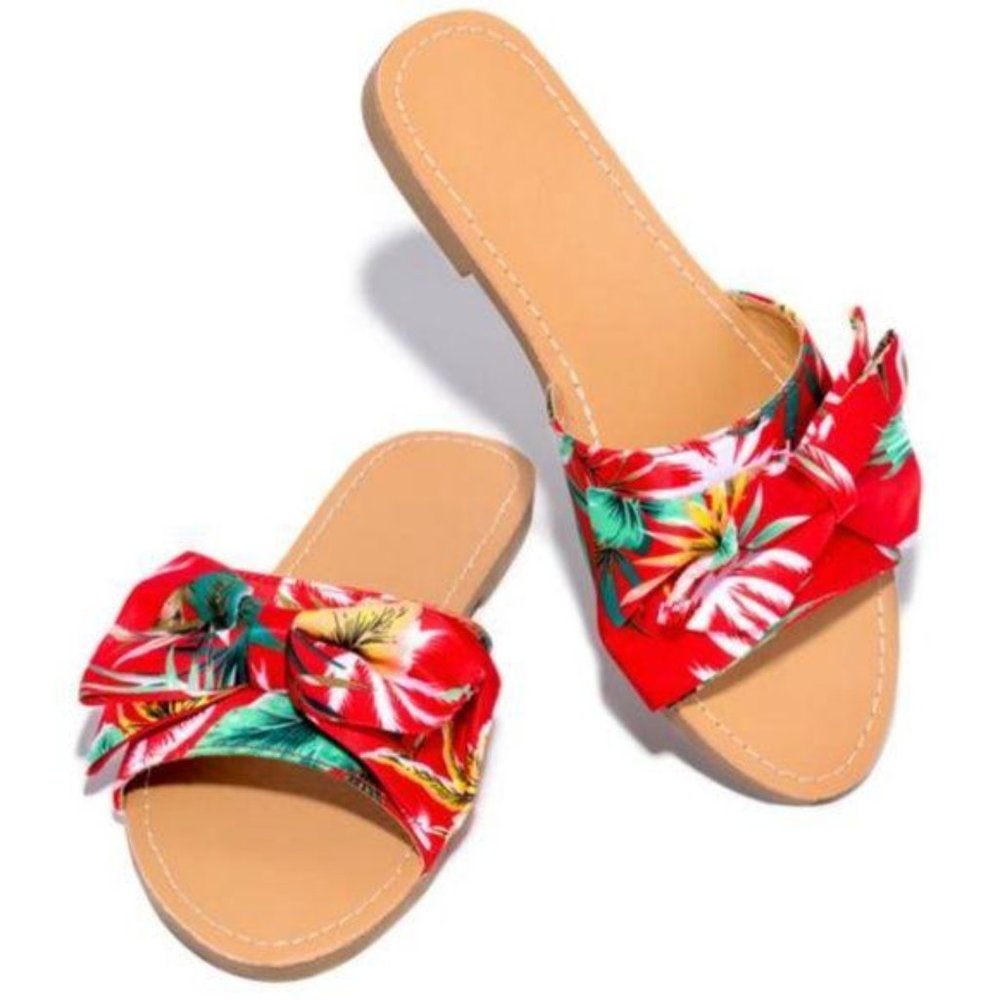 Summer Floral Slides – Red - Picture 2 of 5